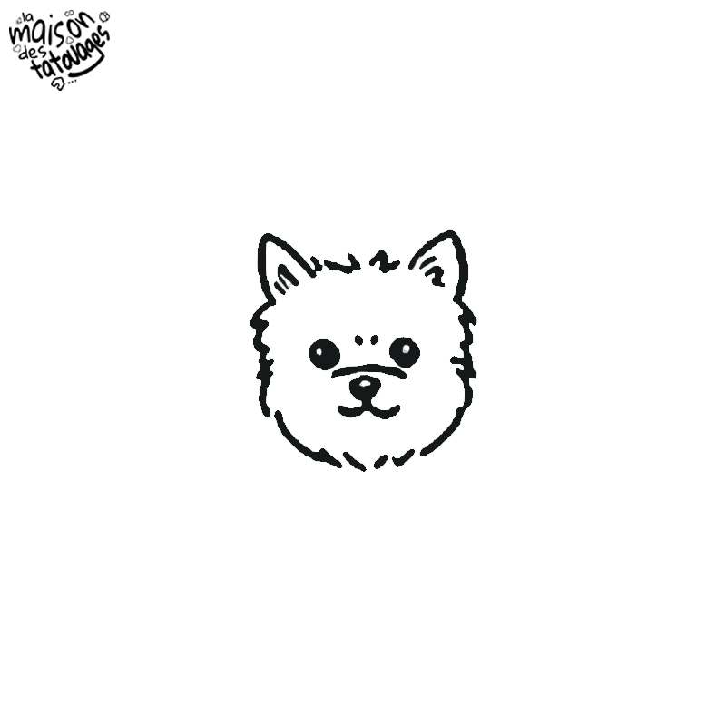 Tatouage éphémère motif bouille de chien