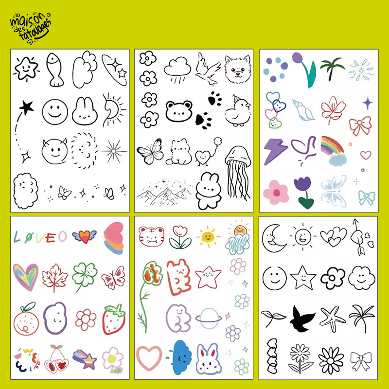 Tatouage éphémère motif traces de pattes