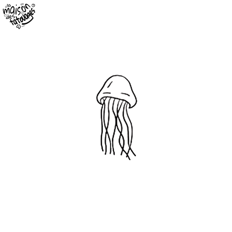 Tatouage éphémère motif méduse minimaliste