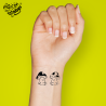 Tatouage éphémère deux champignon amusant noir et blanc