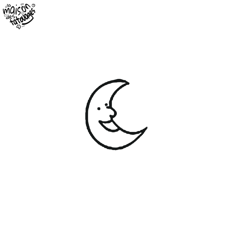 Tatouage éphémère motif lune rigolote