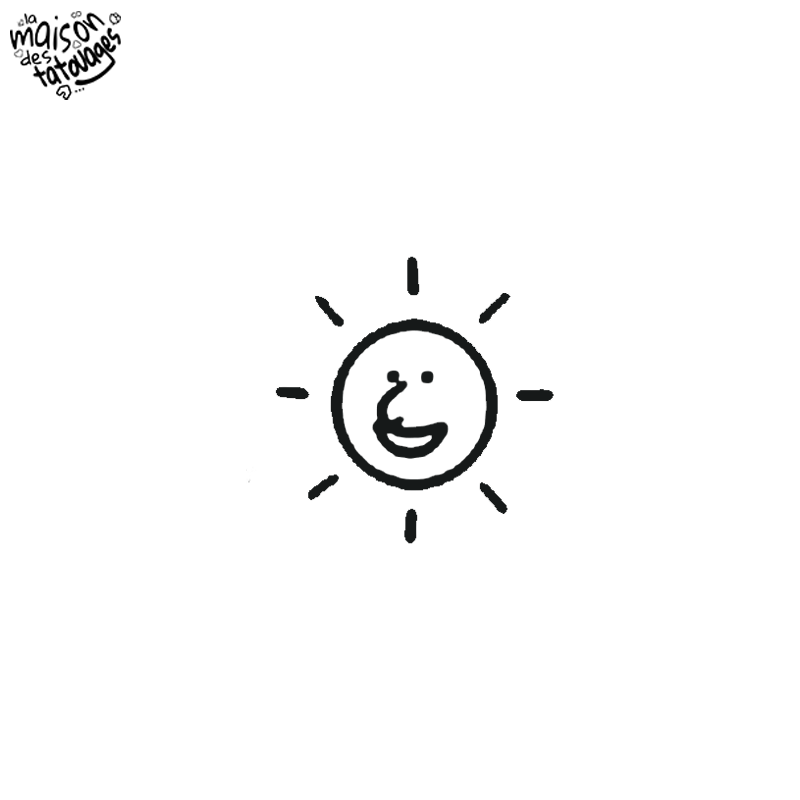 Tatouage éphémère motif soleil qui sourit