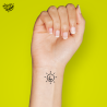 Tatouage éphémère motif soleil qui sourit