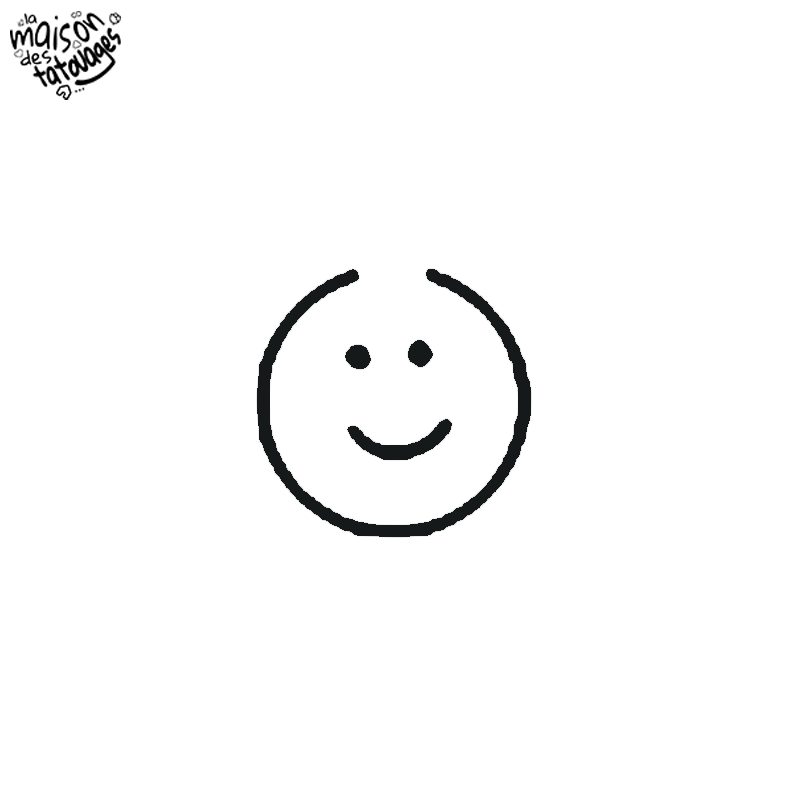 Tatouage éphémère motif smiley sourire ouvert