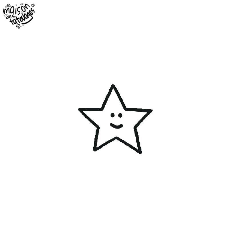 Tatouage éphémère motif étoile qui sourit